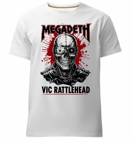 Чоловіча преміум футболка Megadeth Vic Rattlehead art Білий фото