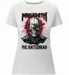 Жіноча преміум футболка Megadeth Vic Rattlehead art Білий фото