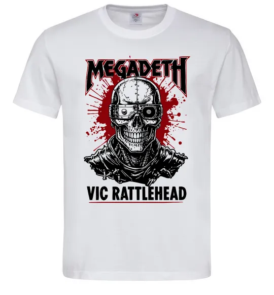 Чоловіча футболка Megadeth Vic Rattlehead art Білий фото
