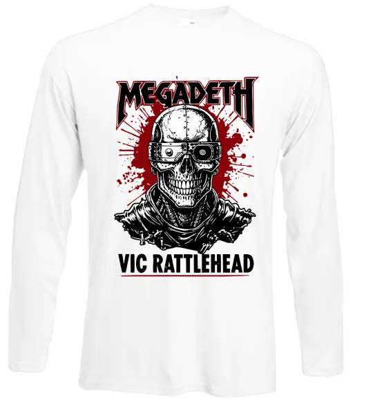 Лонгслів Megadeth Vic Rattlehead art Білий фото