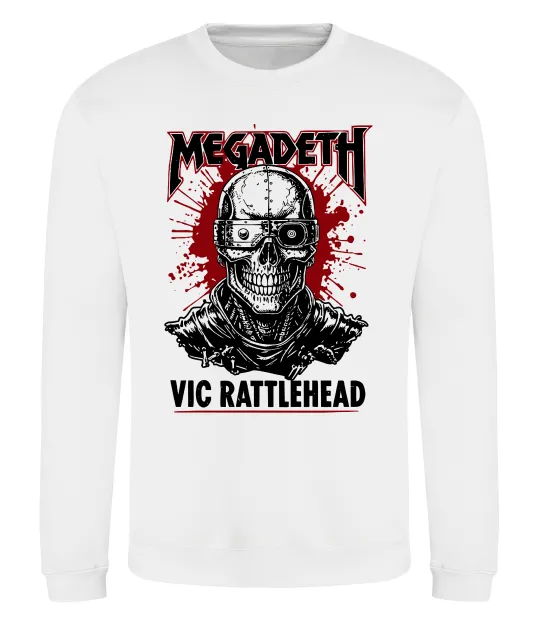 Світшот Megadeth Vic Rattlehead art Білий фото
