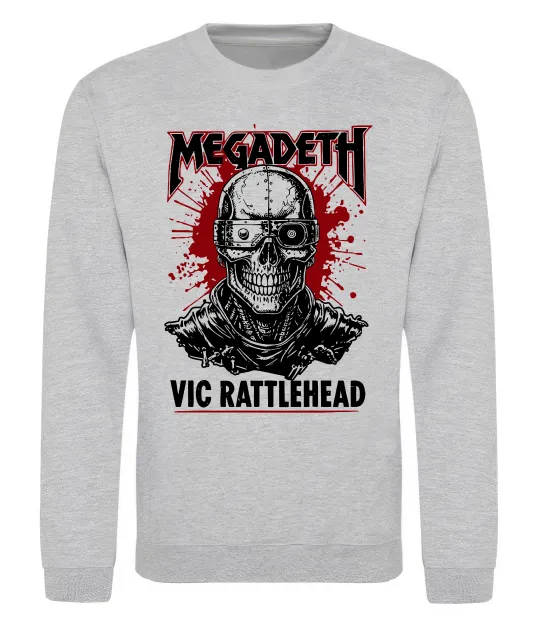 Світшот Megadeth Vic Rattlehead art Сірий меланж фото