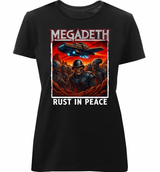 Жіноча преміум футболка Rust in peace art Megadeth Чорний фото