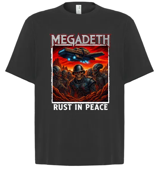 Футболка Оверсайз Rust in peace art Megadeth Чорний фото