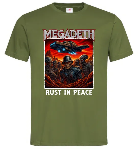 Чоловіча футболка Rust in peace art Megadeth Оливковий фото
