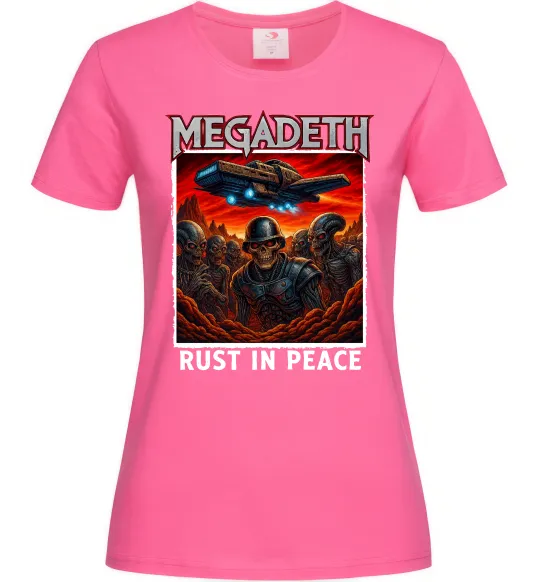 Жіноча футболка Rust in peace art Megadeth Яскраво-рожевий фото