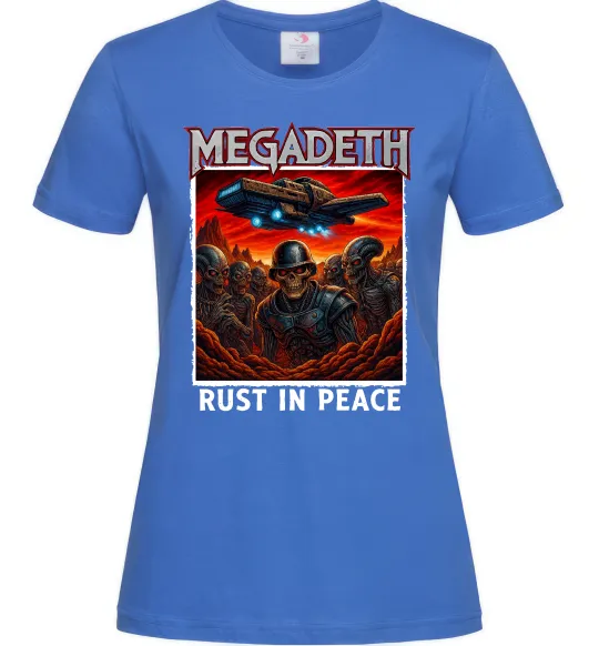 Жіноча футболка Rust in peace art Megadeth Яскраво-синій фото