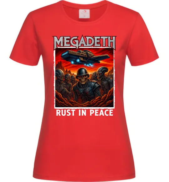 Жіноча футболка Rust in peace art Megadeth Червоний фото
