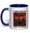 Чашка з кольоровою ручкою Rust in peace art Megadeth Глибокий темно-синій фото