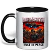 Чашка з кольоровою ручкою Rust in peace art Megadeth Чорний фото