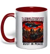 Чашка з кольоровою ручкою Rust in peace art Megadeth Червоний фото