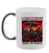 Чашка з кольоровою ручкою Rust in peace art Megadeth Срібло фото