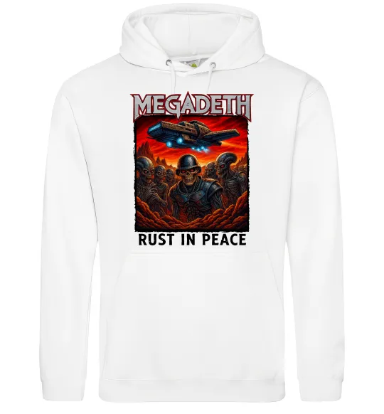 Чоловіча толстовка (худі) Rust in peace art Megadeth Білий фото