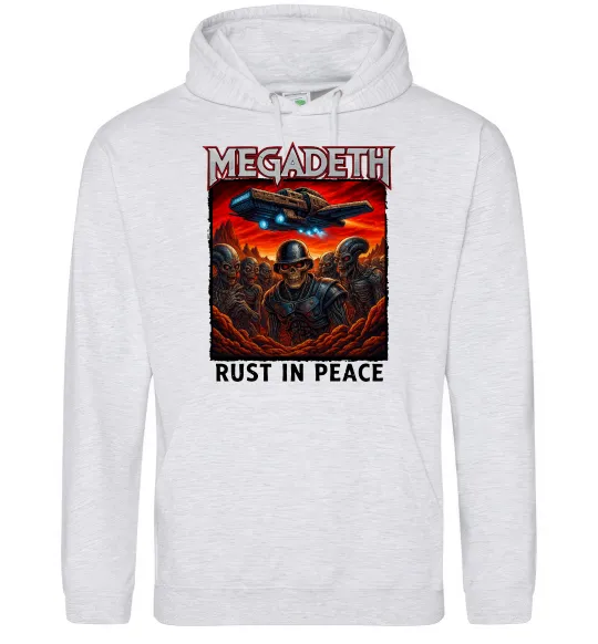 Чоловіча толстовка (худі) Rust in peace art Megadeth Сірий меланж фото