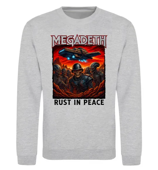 Свитшот Rust in peace art Megadeth Серый меланж фото