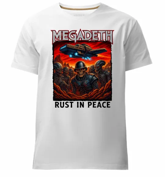 Чоловіча преміум футболка Rust in peace art Megadeth Білий фото