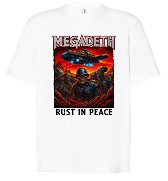 Футболка Оверсайз Rust in peace art Megadeth Білий фото
