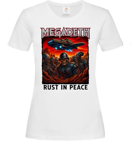Жіноча футболка Rust in peace art Megadeth Білий фото