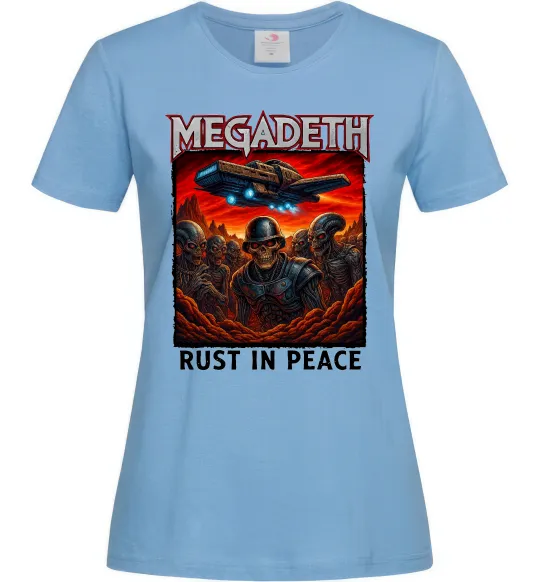 Жіноча футболка Rust in peace art Megadeth Блакитний фото