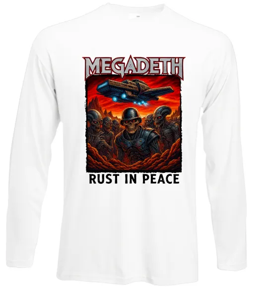 Лонгслів Rust in peace art Megadeth Білий фото