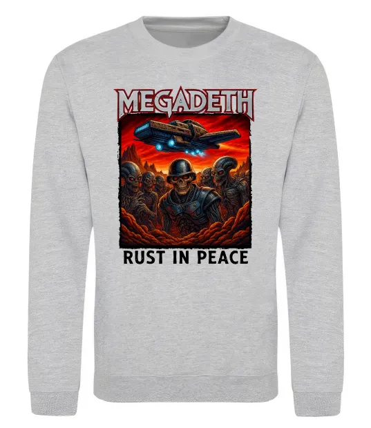 Світшот Rust in peace art Megadeth Сірий меланж фото
