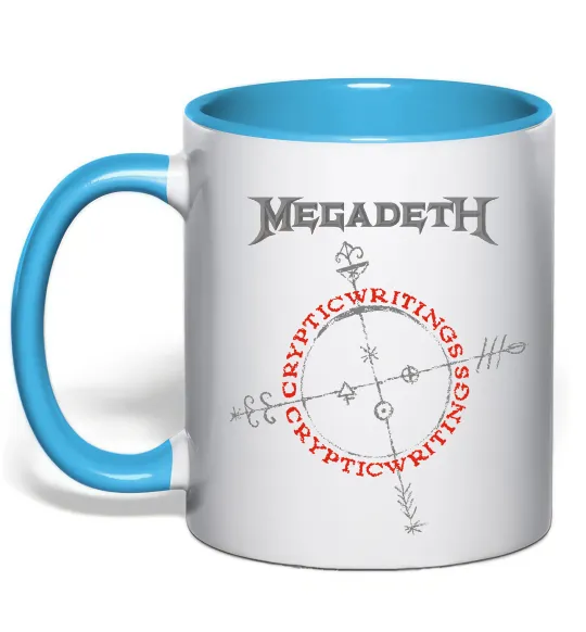 Чашка з кольоровою ручкою Megadeth CrypticWritings Блакитний фото