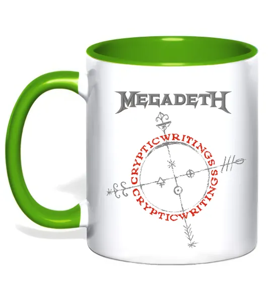 Чашка з кольоровою ручкою Megadeth CrypticWritings Зелений фото