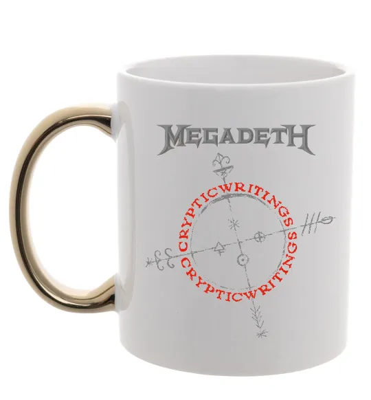Чашка з кольоровою ручкою Megadeth CrypticWritings Золото фото