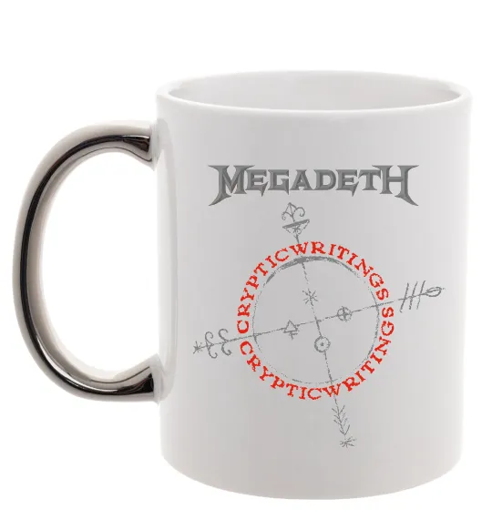 Чашка з кольоровою ручкою Megadeth CrypticWritings Срібло фото