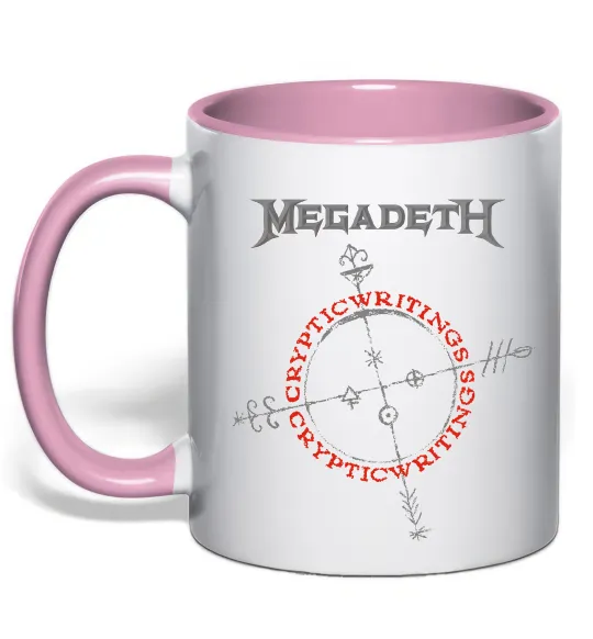 Чашка з кольоровою ручкою Megadeth CrypticWritings Ніжно рожевий фото