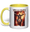 Чашка с цветной ручкой Megadeth fire Vic Лимонный фото
