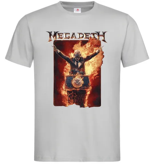 Чоловіча футболка Megadeth fire Vic Сірий фото