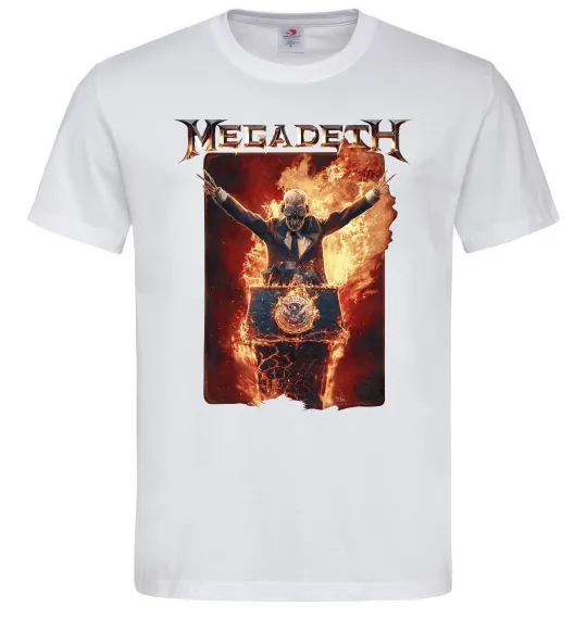 Чоловіча футболка Megadeth fire Vic Білий фото
