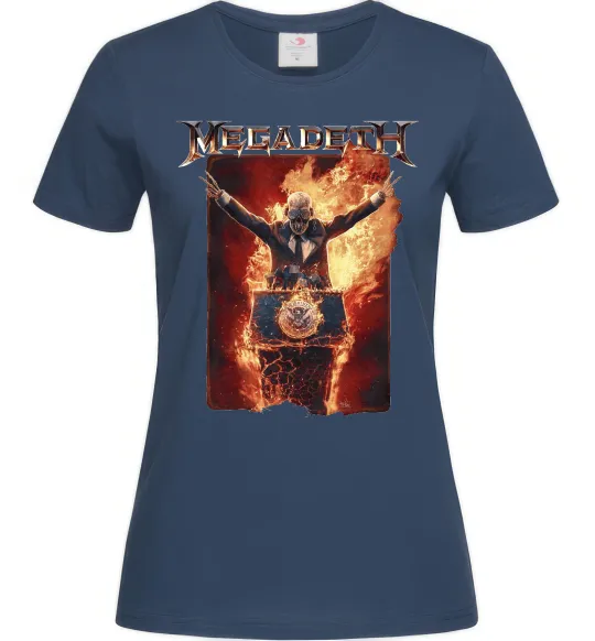 Жіноча футболка Megadeth fire Vic Темно-синій фото