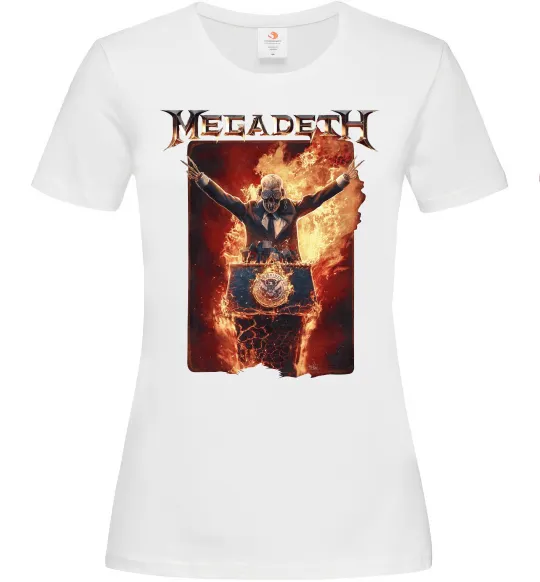 Жіноча футболка Megadeth fire Vic Білий фото