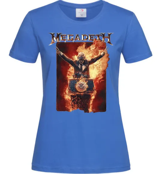 Жіноча футболка Megadeth fire Vic Яскраво-синій фото