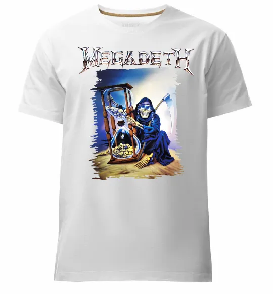 Чоловіча преміум футболка Megadeth poster Білий фото