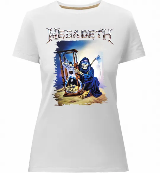 Женская премиум футболка Megadeth poster Белый фото