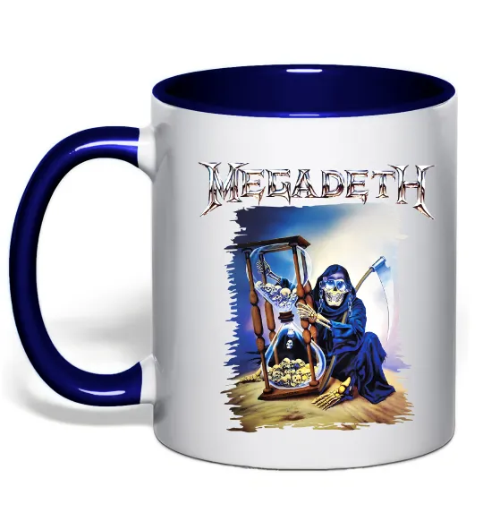 Чашка з кольоровою ручкою Megadeth poster Глибокий темно-синій фото