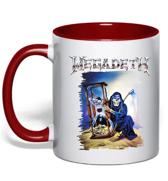 Чашка з кольоровою ручкою Megadeth poster Червоний фото