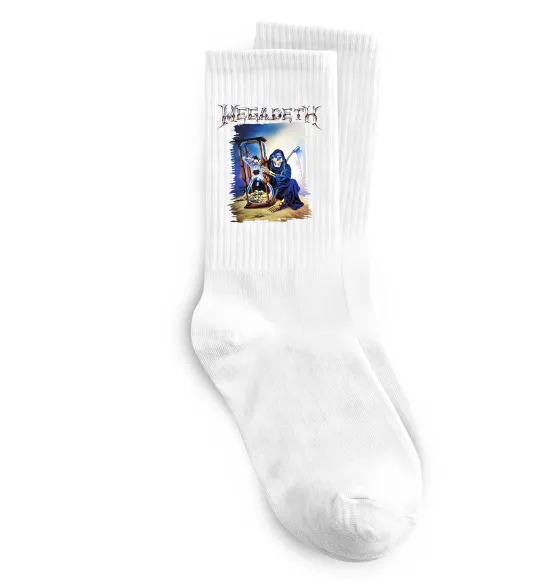 Шкарпетки Megadeth poster Білий фото