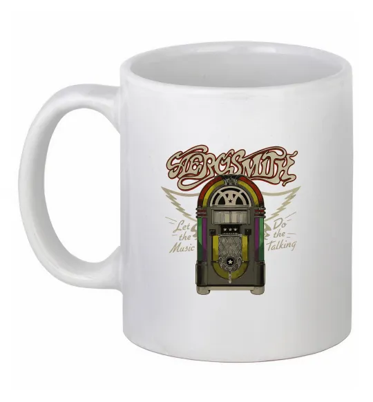 Чашка керамическая Aerosmith let the music do Белый фото