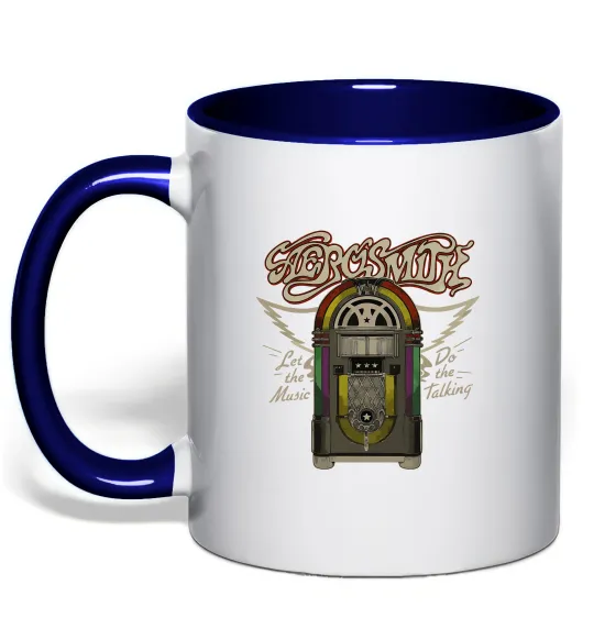 Чашка с цветной ручкой Aerosmith let the music do Глубокий темно-синий фото