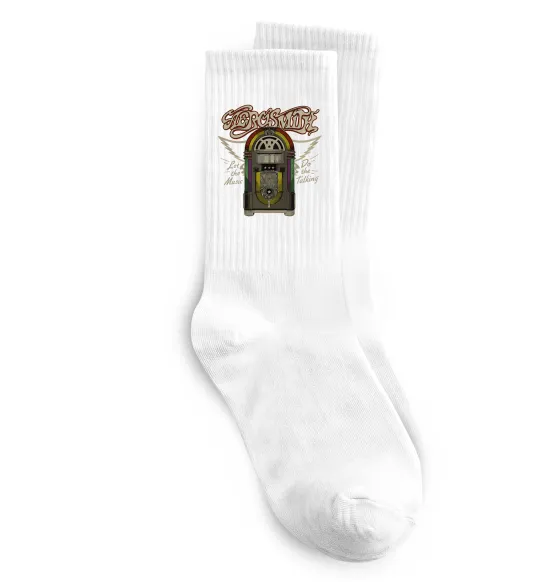 Шкарпетки Aerosmith let the music do Білий фото