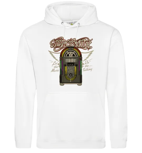 Женская толстовка (худи) Aerosmith let the music do Белый фото