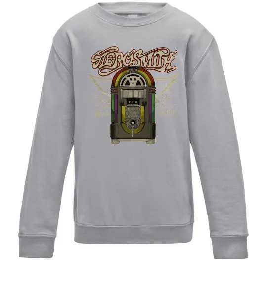 Детский Свитшот Aerosmith let the music do Серый меланж фото
