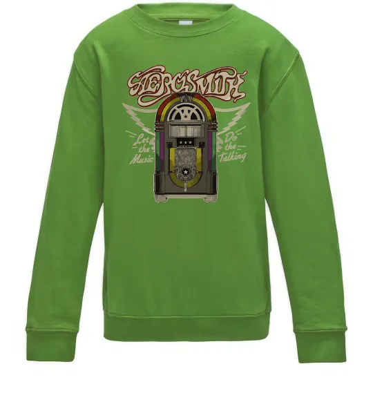 Детский Свитшот Aerosmith let the music do Лаймовый фото