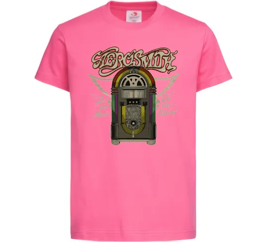 Дитяча футболка Aerosmith let the music do Яскраво-рожевий фото