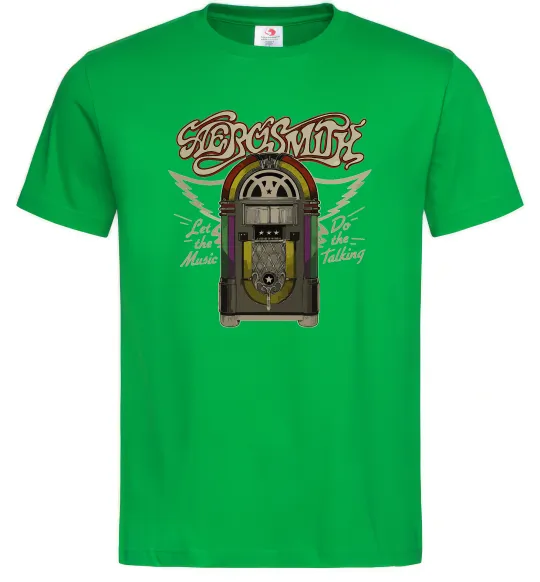 Мужская футболка Aerosmith let the music do Зеленый фото