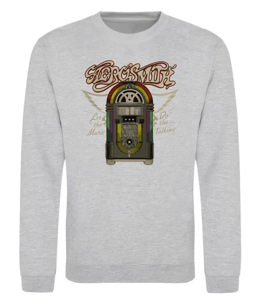 Свитшот Aerosmith let the music do Серый меланж фото